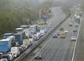 Car ends up on side after motorway crash