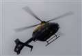 Police helicopter seen flying over motorway