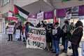 Town with community links to Gaza calls for ceasefire amid protest