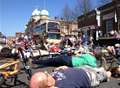 Cycling protest closes town centre road