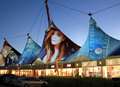 Outlet celebrates denim with blue tent vision