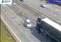 Car and lorry in motorway crash