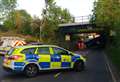 Lorry crashes into railway bridge