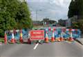 Main road out of village closed