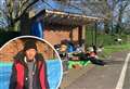 Homeless man flees ransacked bus shelter