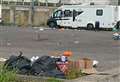 Rubbish cleared from car park after travellers pitch up