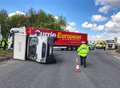 Road open after van overturned