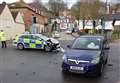 Police car damaged in crash 