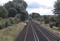 Watch ramblers scramble in front of train