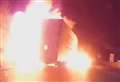 Moment Tesco lorry explodes into fireball caught on dashcam by horrified driver