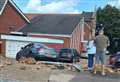 Mercedes smashes into church wall