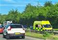 Motorcyclist airlifted to hospital after crash blocks road ‘for hours’