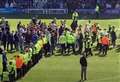 Watch: Rival fans fight on the pitch at Priestfield 