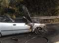 Delays after motorway car fire