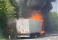 Queues ease on M20 after lorry blaze