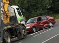 Man suffers head injury after lorry and car crash 