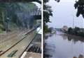 Smoke seen rising from tracks as burst water main floods railway line