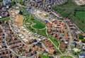 Aerial photo shows building continues at estate that's been 30 years in the making