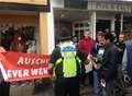 Vegan activists protest in city centre