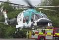 Van driver flown to hospital after service smash