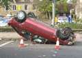 Car falls off transporter