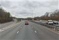 Car alight on motorway