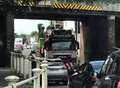 Lorry smashes into railway bridge 