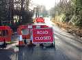 Road collapse in Goudhurst