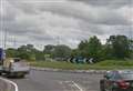 Lorry and car collide at roundabout