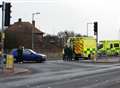 Three-car smash at junction