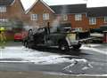 Pick-up truck destroyed in blaze