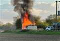 Fire tears through caravan in suspected arson attack