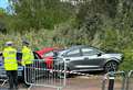 Driver taken to hospital after smash in supermarket car park