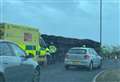 Person in hospital after lorry overturns on A249