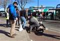 Dramatic moment man pinned down after 'attack' on cabbie