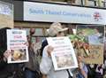 Anti-foxhunting protesters at MP's office