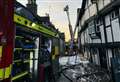 Footage shows fire crews tackling pub blaze