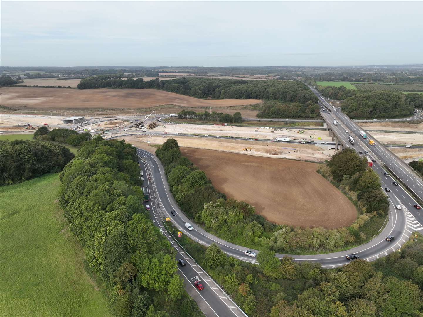 Progress being made on the Stockbury Flyover project in October 2023. Picture: Phil Drew