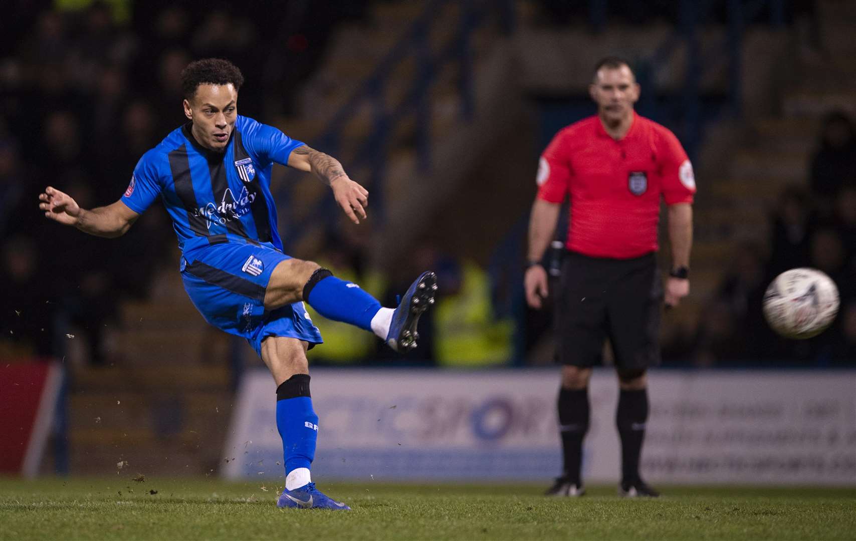 Elliott List scores the winner for Gillingham. Pictures: Ady Kerry