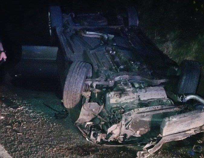 The car overturned on A229 between Cranbrook and Hawkhurst