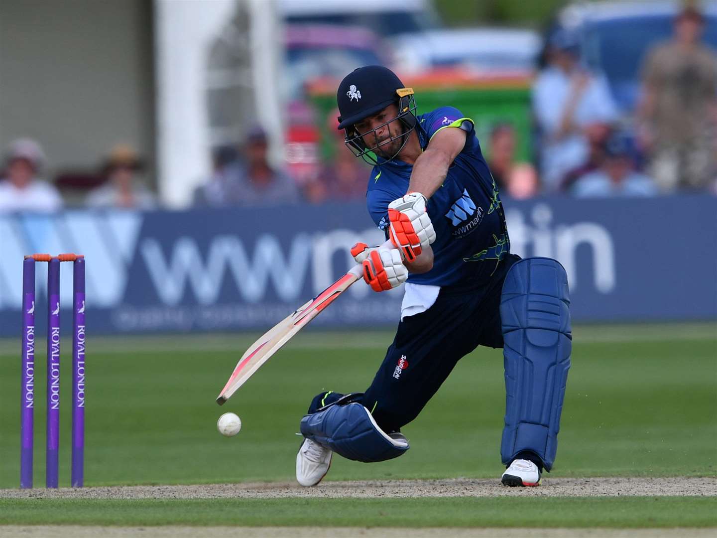 Heino Kuhn on his way to a century for Kent against Gloucestershire at Beckenham. Picture: Keith Gillard