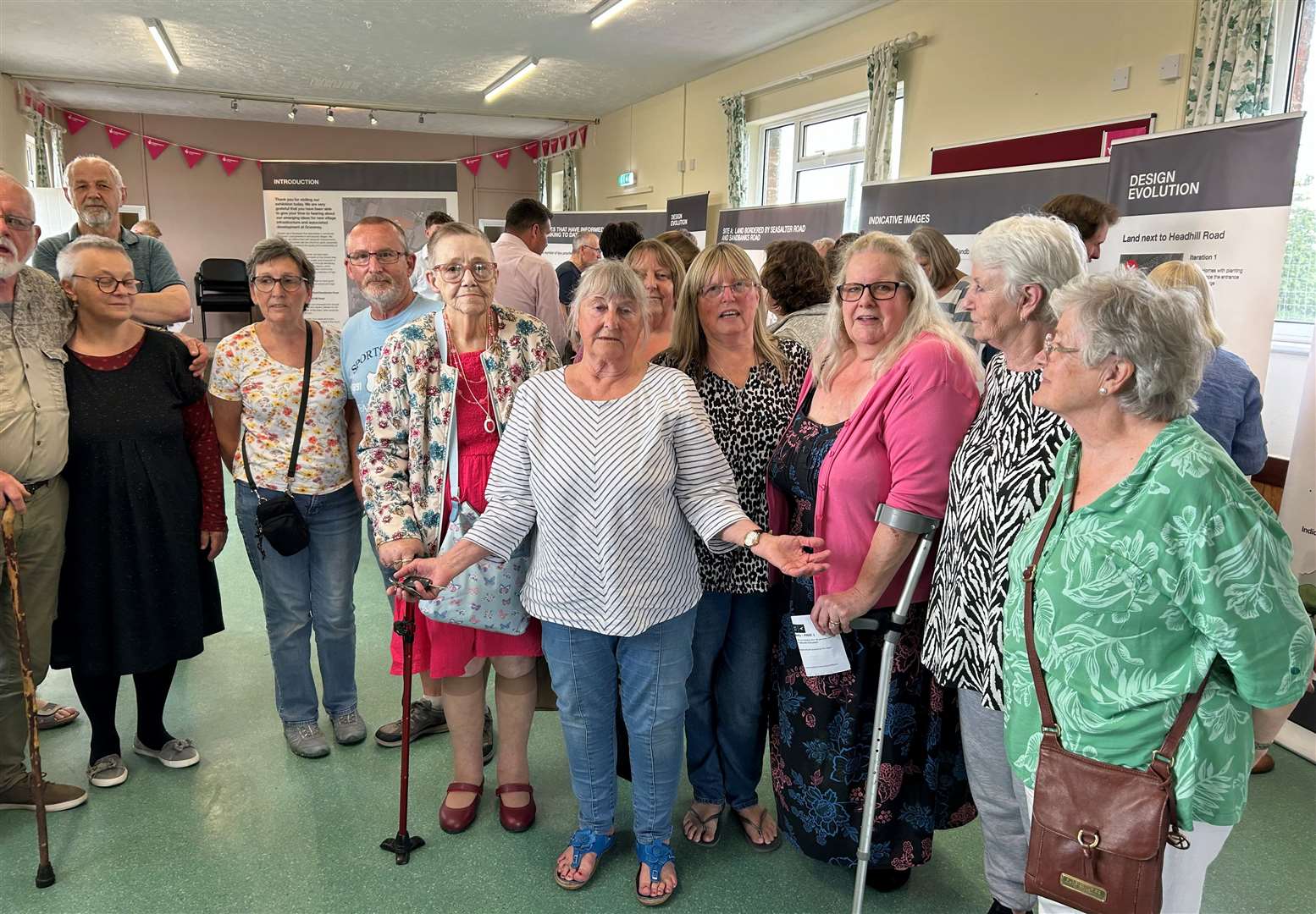 Some of the residents against the development in Graveney when the 48 homes proposal was first presented in May