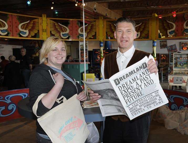 Kim Steward and Graham Ward at Dreamland fun park's new visitor and learning centre