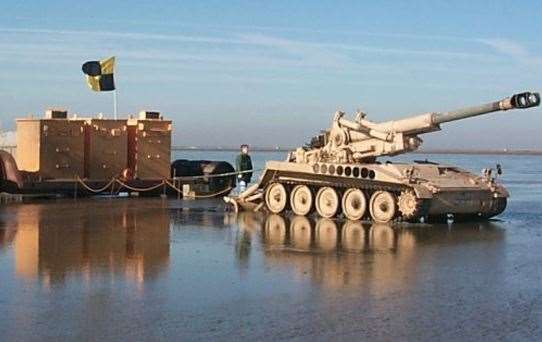 Military vehicles at Shoeburyness firing range