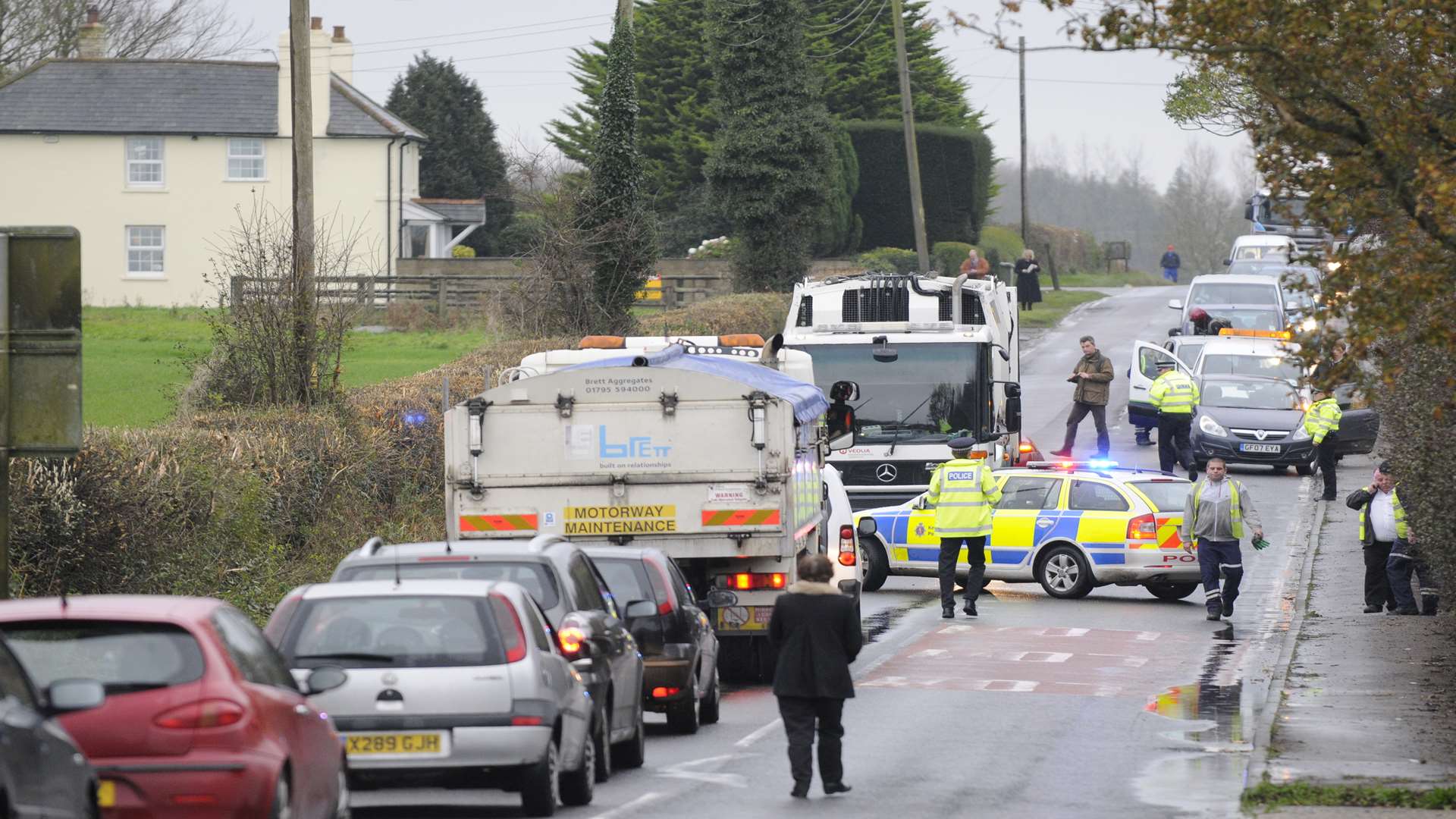 An accident on the Canterbury Road, A260, at Selstead this morning. Picture: Ruth Cuerden