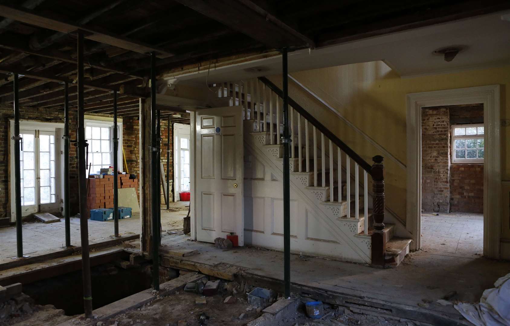 Inside the former hotel in December 2018