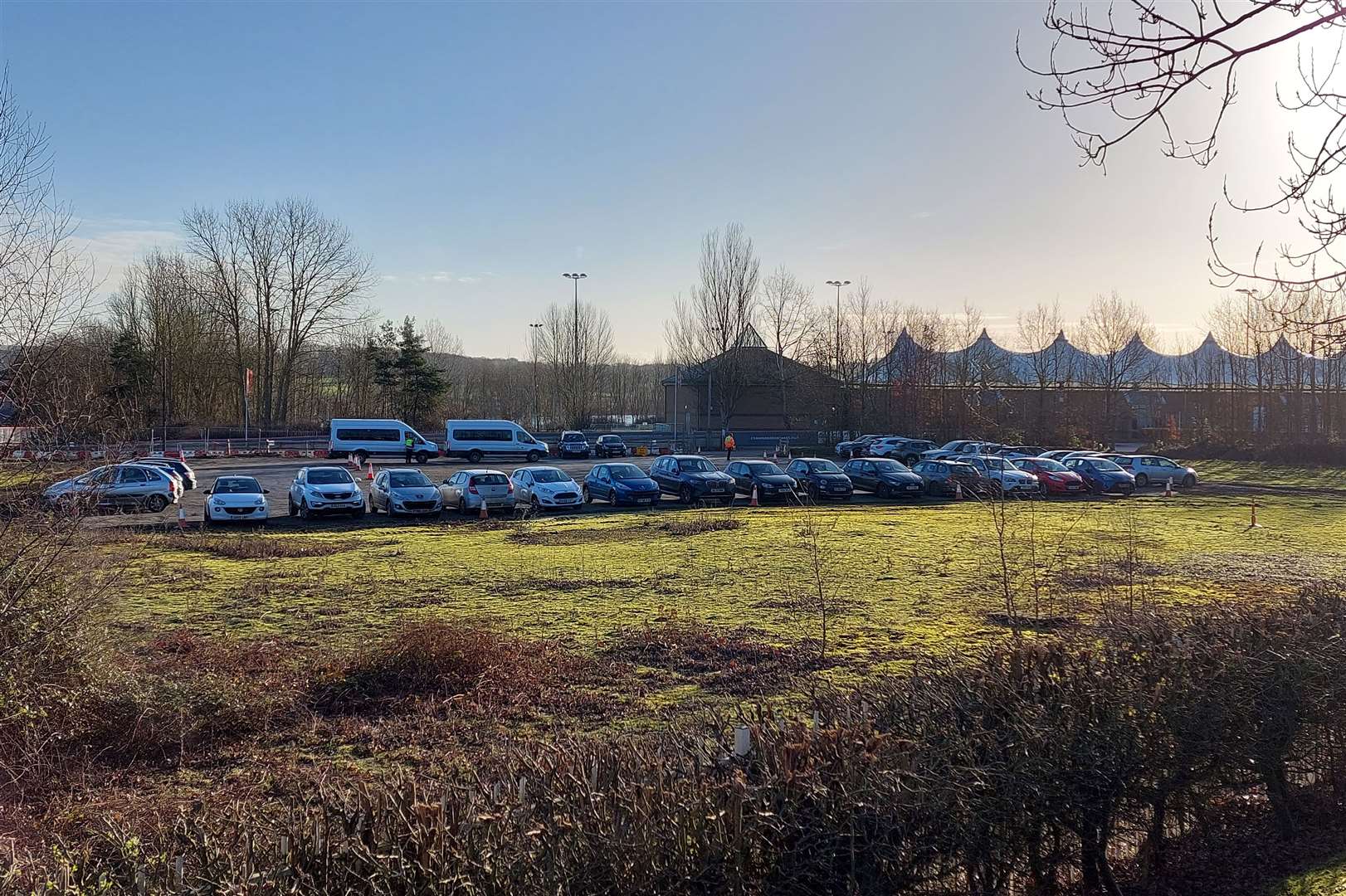 Workers from Right Guard Traffic Management are manning the car park