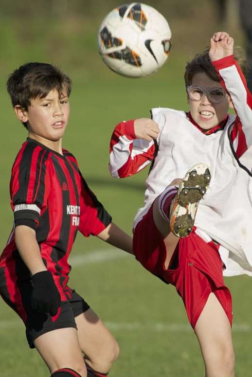 Woodcoombe Youth under-10s, left, take on Strood United under-10s Picture: Andy Payton