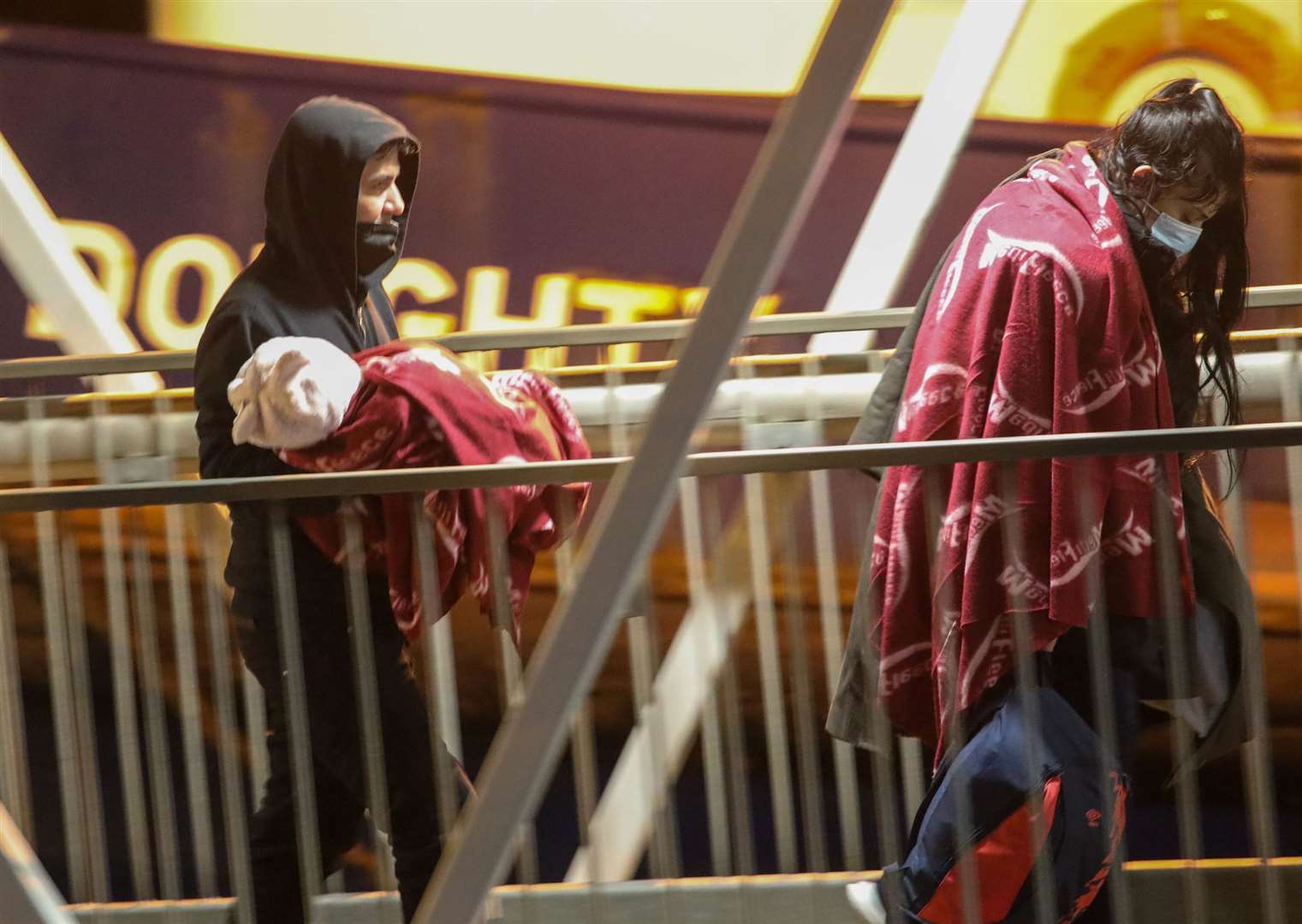 People coming ashore at the Port of Dover overnight