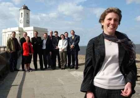 TESTED: Victoria Pomery with centre staff outside part of the arts complex